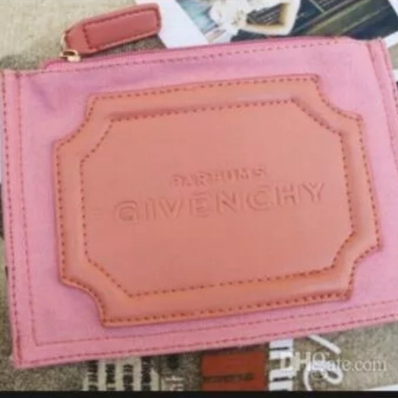 Givenchy Leather And Canvas Pink Zipper Pouch - Picture 5 of 7